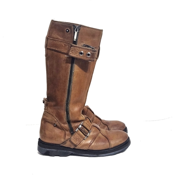 Dior Shoes - Christian Dior Brown Leather Combat Moto  Boots